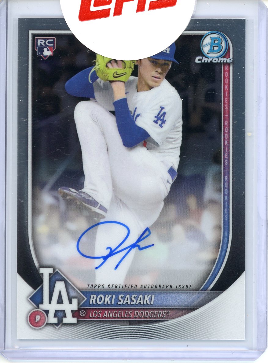 2025 Bowman Roki Sasaki RC #CRA-RS Chrome Auto Sealed