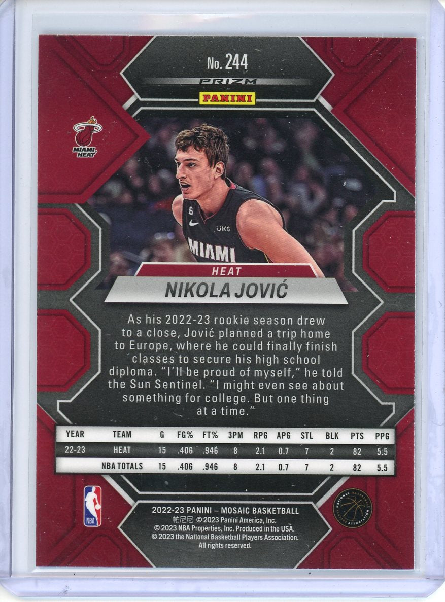 2022-23 Mosaic Nikola Jovic Rookie Genesis No. 244