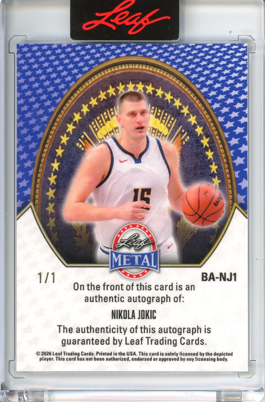 2026 Leaf Metal President's Day Nikola Jokic Blue Auto 1/1
