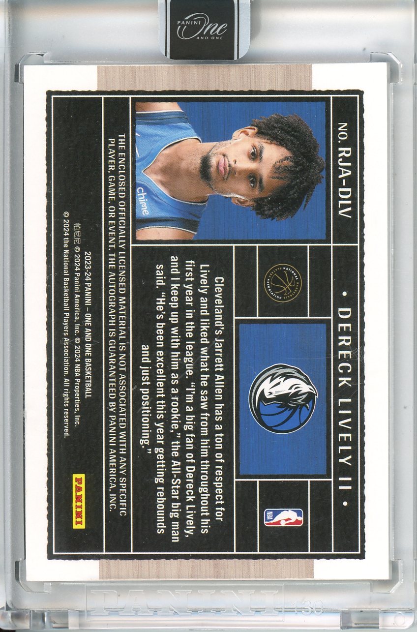 2023-24 One and One Dereck Lively II Rookie Patch Auto /49 RJA-DLV