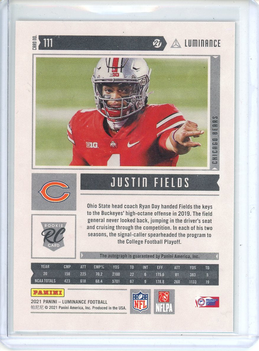 2021 Luminance Football Justin Fields Rookie Auto /125