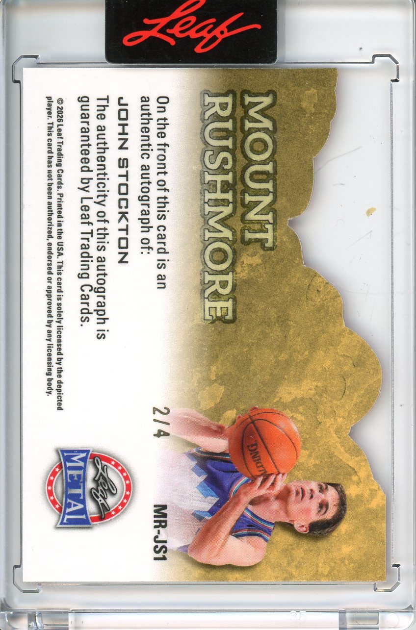 2026 Leaf Metal President's Day John Stockton Red Mount Rushmore Auto /4