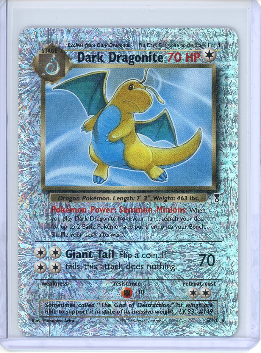Dark Dragonite Pokemon Card (Legendary Collection 5/110) Reverse Holo - LP
