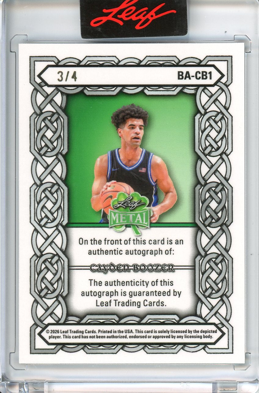 2026 Leaf Metal St. Patrick's Day Cayden Boozer Auto /4