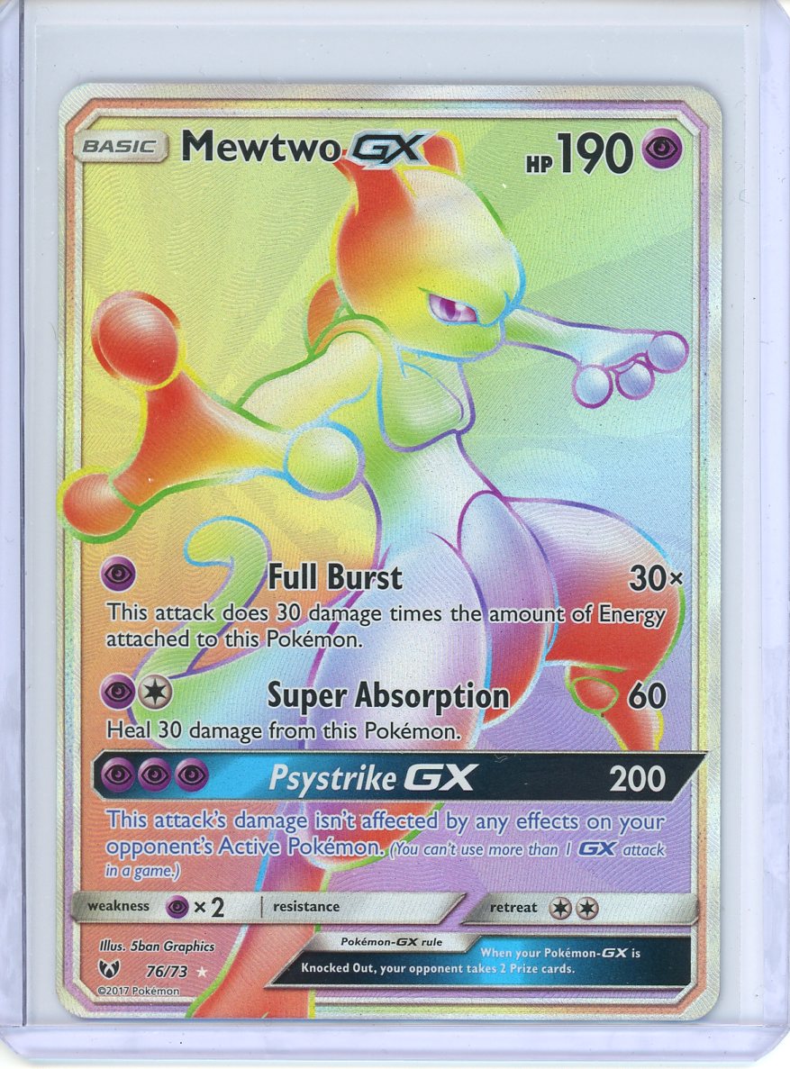 Mewtwo GX Pokemon Card (Shining Legends 76/73) Secret Rare