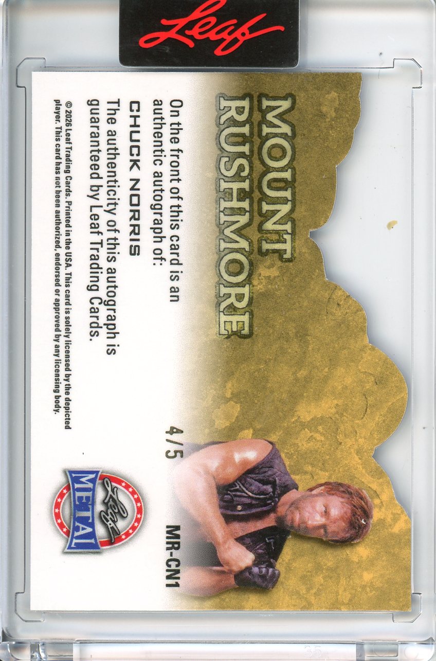 2026 Leaf Metal President's Day Chuck Norris Mount Rushmore Auto Purple /5