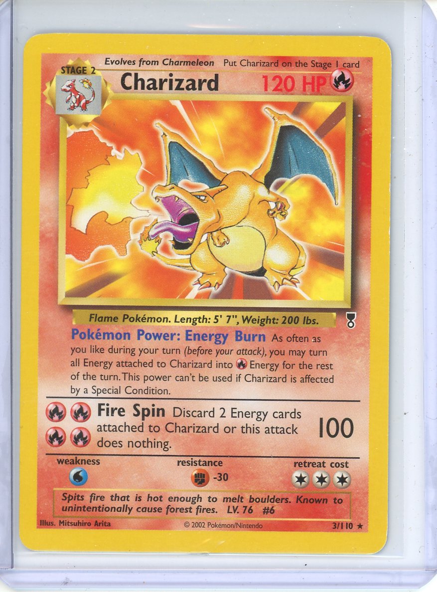Pokemon Charizard Non-Holo 3/110 (WotC Legendary Collection) (MP)