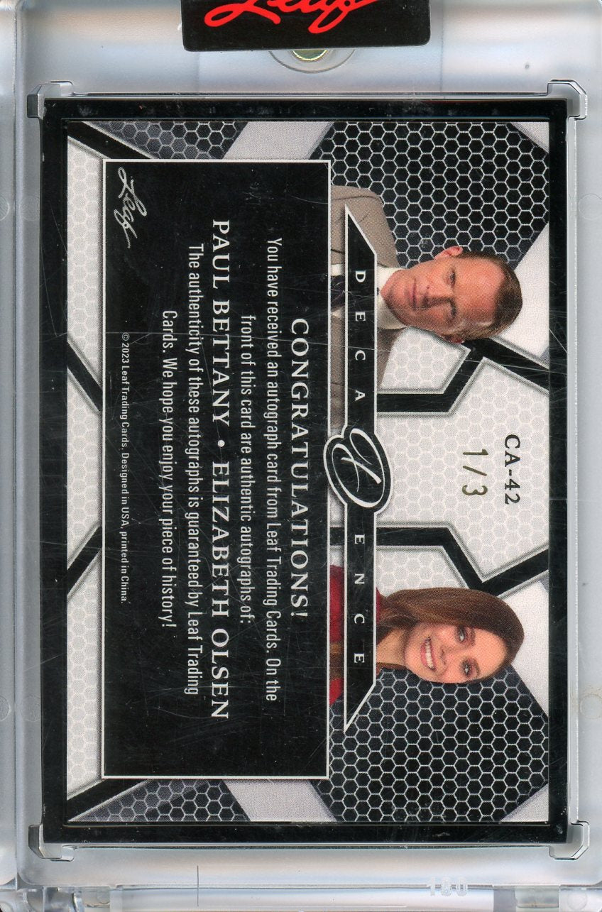 2023 Leaf Decadence Paul Bettany Elizabeth Olsen Costar Autographs /3