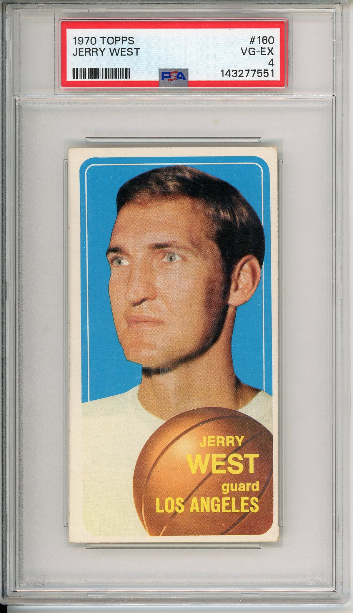 1970 Topps Jumbo Jerry West #160 PSA 4 VG-EX