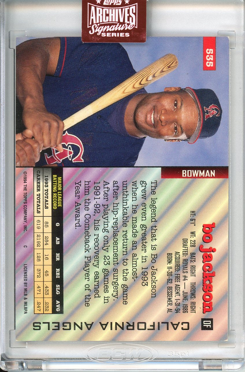 2023 Topps Archives Signature Series Bo Jackson #535 Auto 1/1