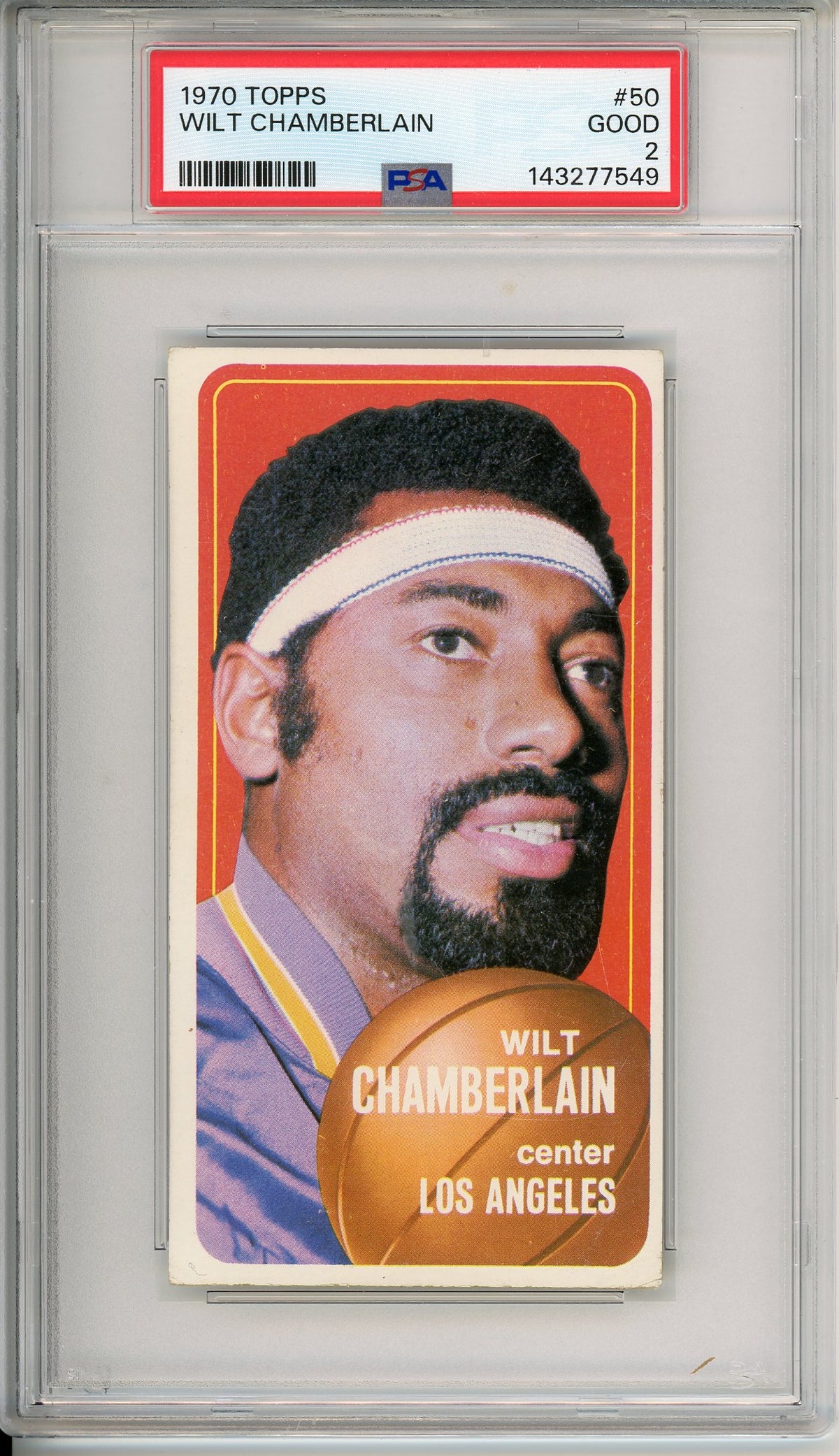 1970 Topps Jumbo Wilt Chamberlain #50 PSA 2 Good