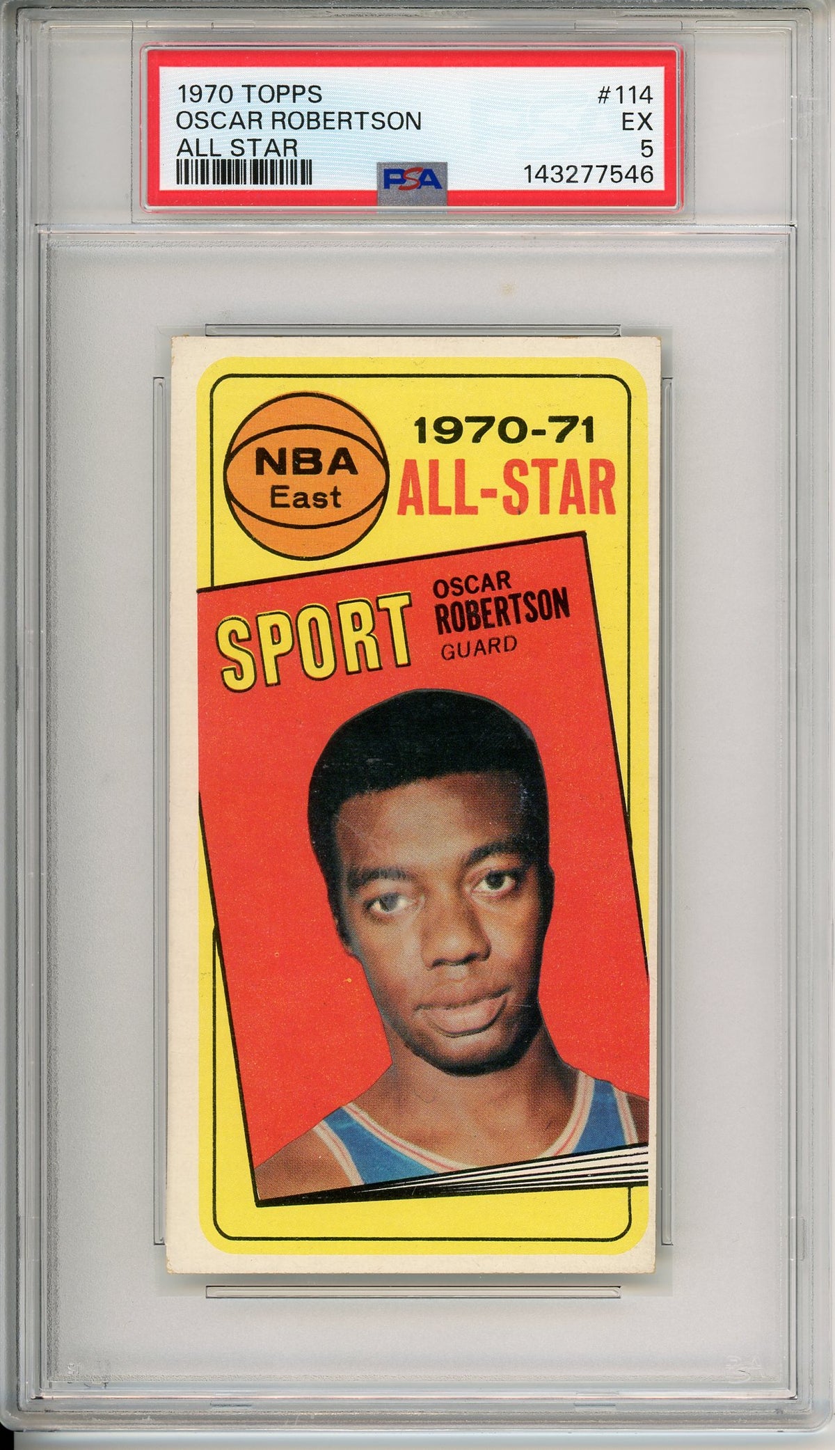 1970 Topps Jumbo Oscar Robertson All Star #114 PSA 5 EX