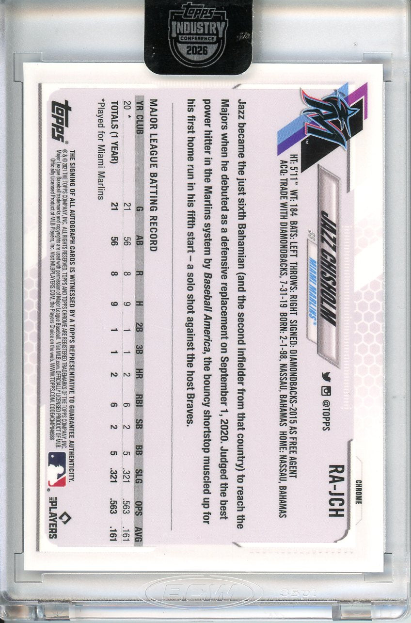 2026 Topps Industry Conference Jazz Chisholm Sapphire Rookie Auto