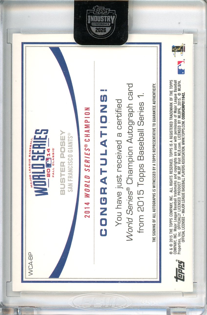 2026 Topps Industry Conference Buster Posey 2014 World Series Auto /50