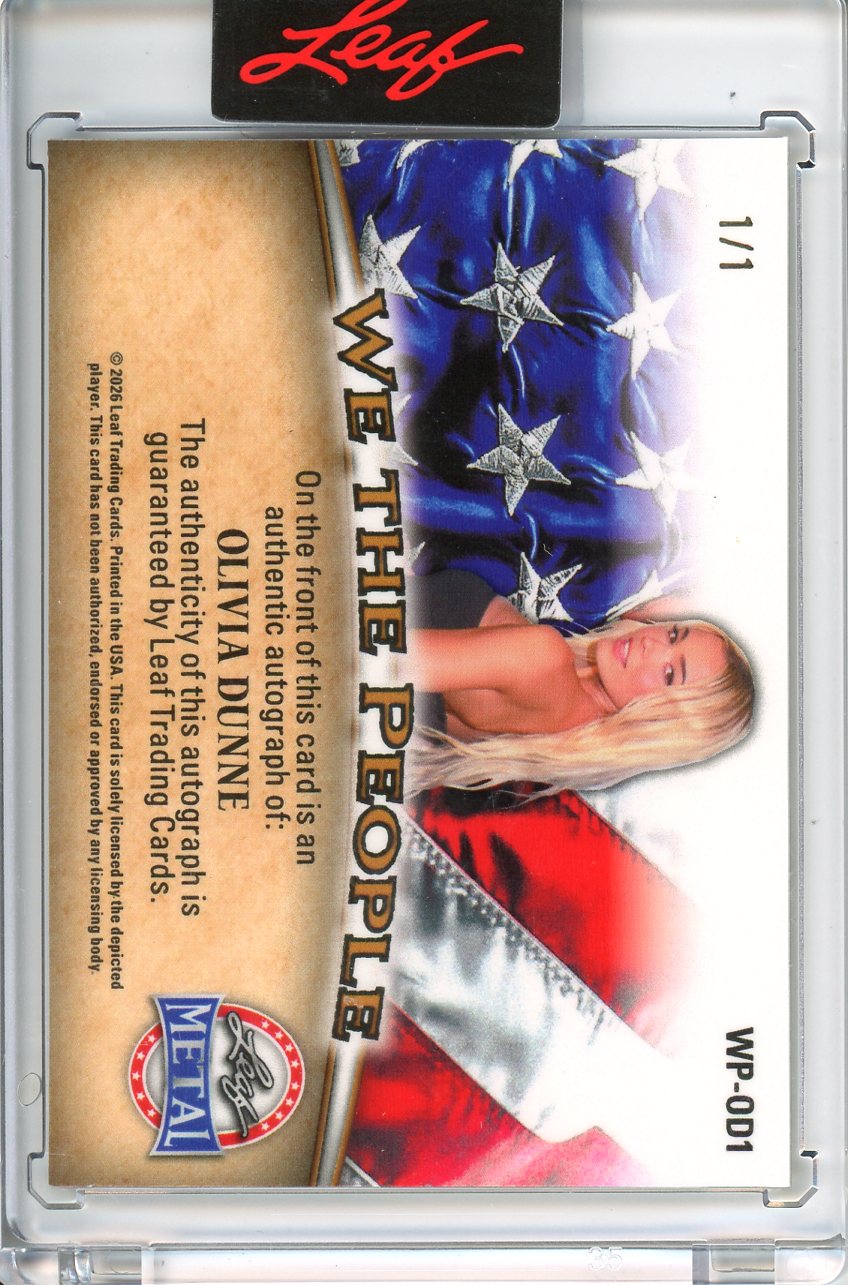 2026 Leaf Metal President's Day Olivia Dunne We the People 1/1 Auto