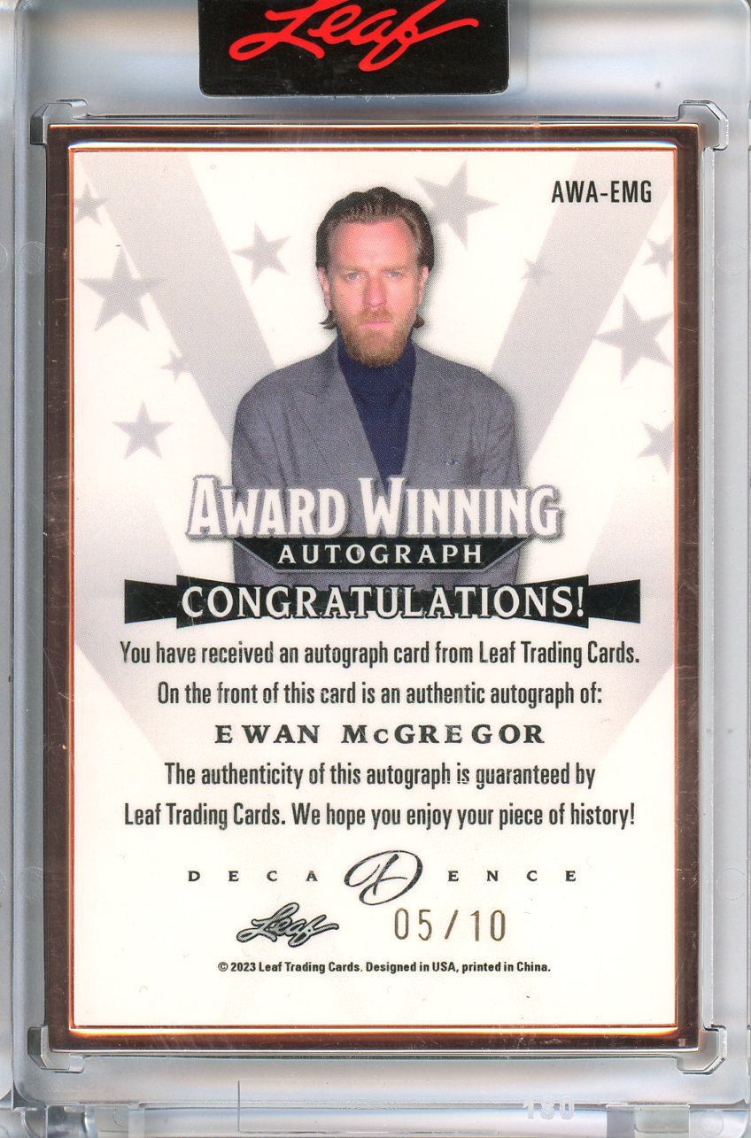 2023 Leaf Decadence Ewan McGregor Award Winning Autographs /10