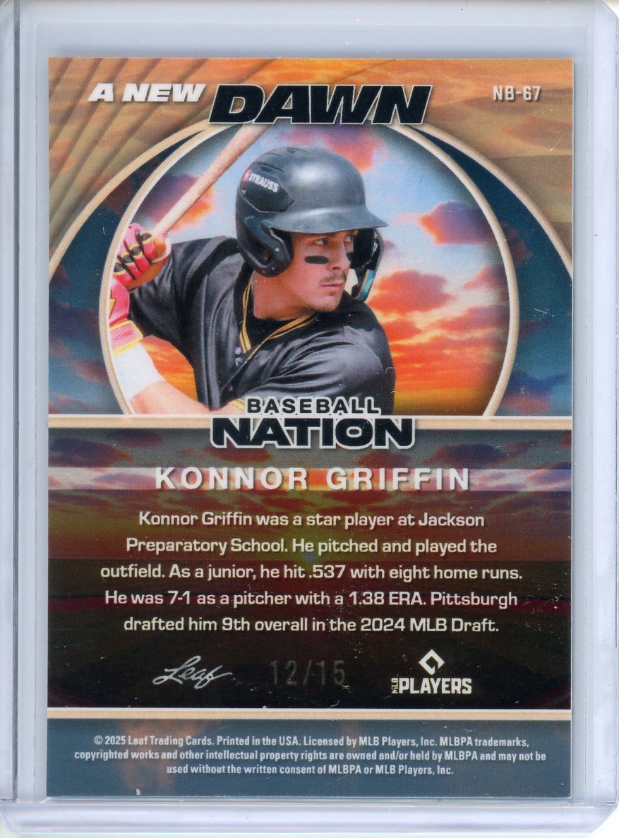 2025 Leaf Baseball Nation Konnor Griffin A New Dawn /15