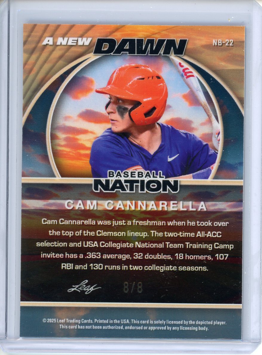 2025 Leaf Baseball Nation Cam Cannarella A New Dawn /8