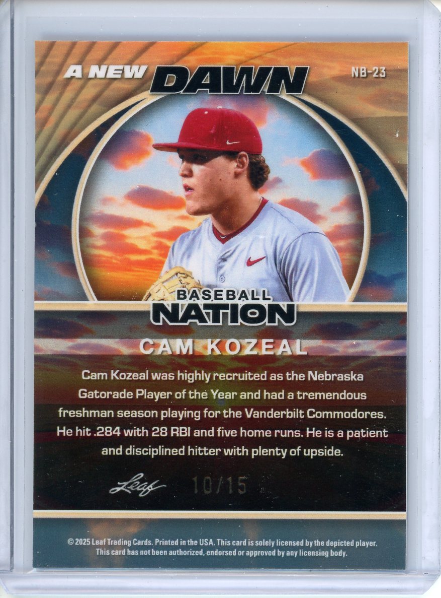 2025 Leaf Baseball Nation Cam Kozeal A New Dawn /15