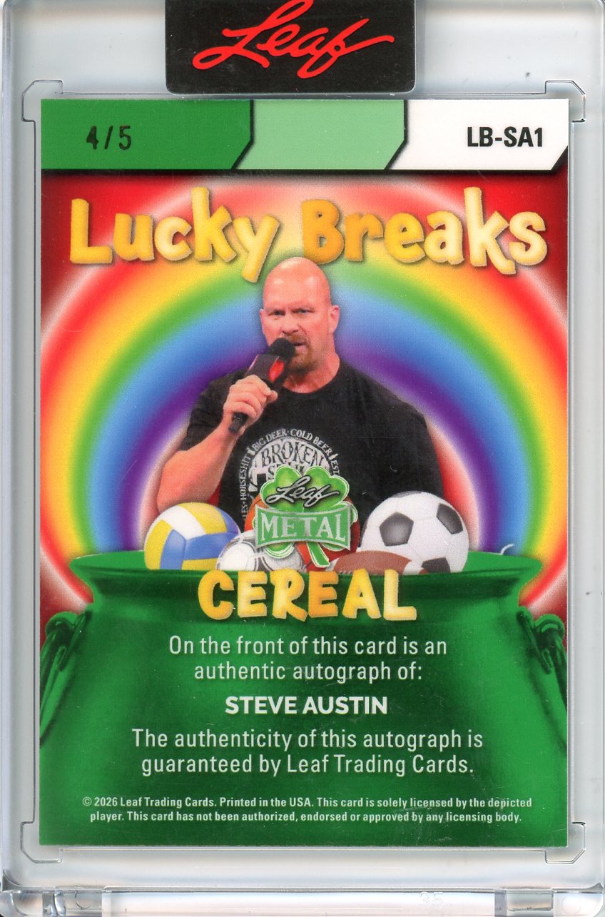 2026 Leaf Metal St. Patrick's Day Steve Austin Lucky Breaks Auto /5