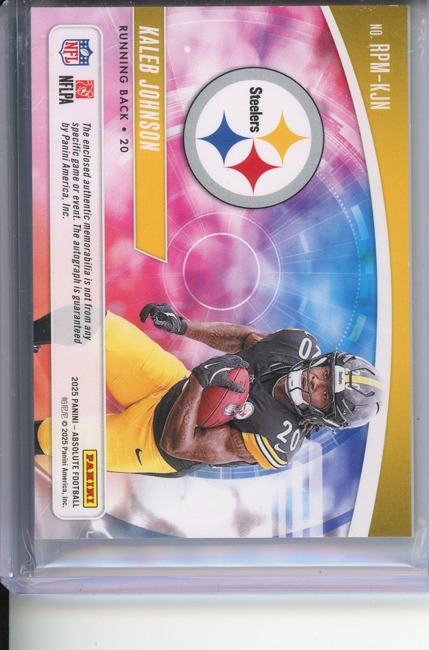 2025 Absolute Kaleb Johnson Rookie Premiere Auto Patch /199 RPM-KJN