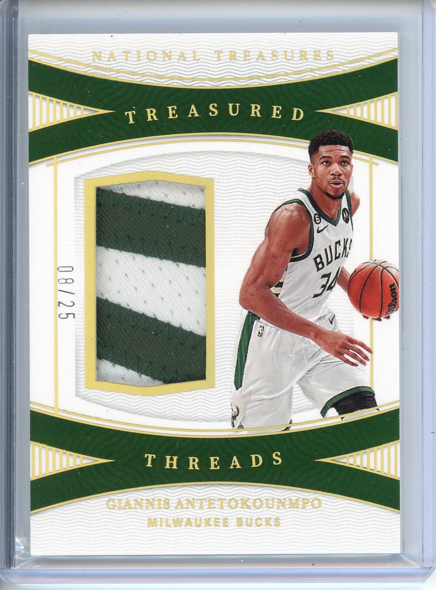 2022-23 Panini National Treasures Giannis Antetokounmpo #TD-GAM Patch /25
