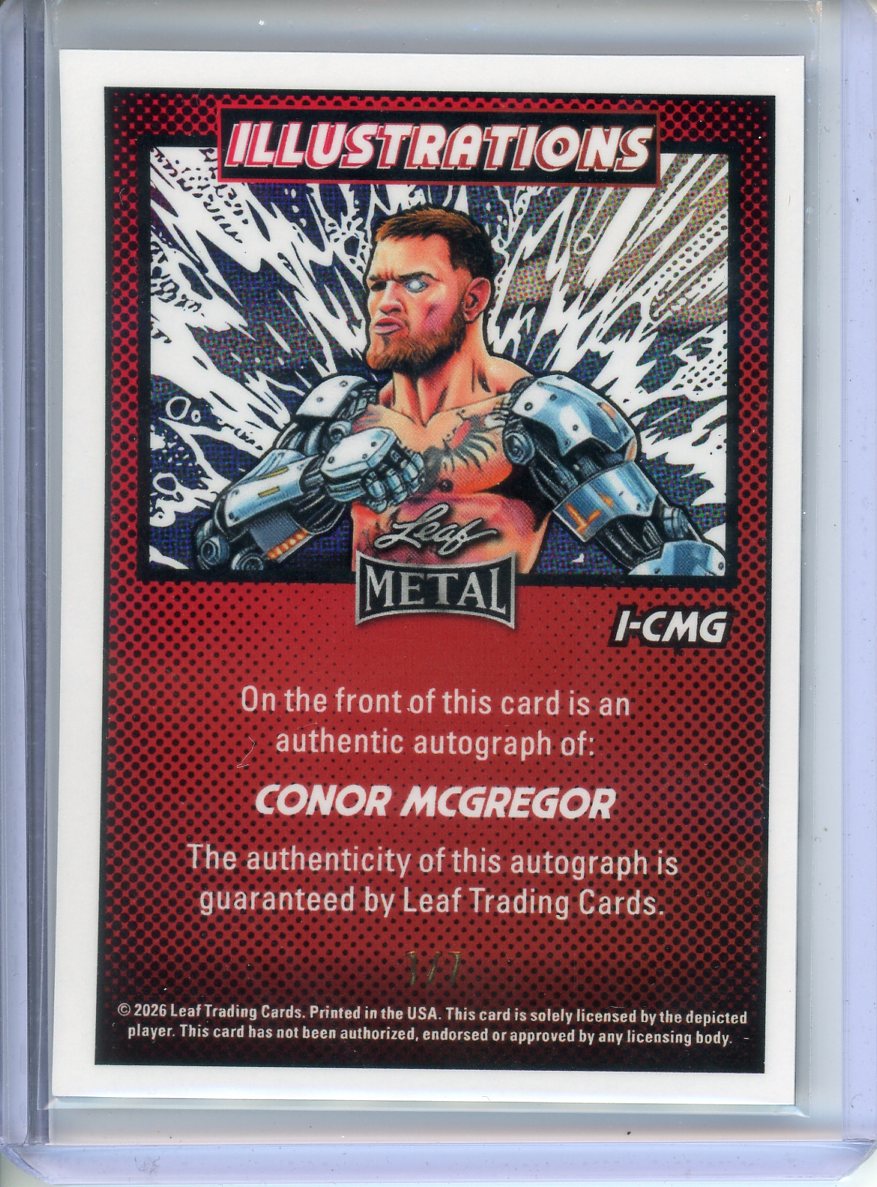 2026 Leaf Ring Kings Conor McGregor Illustration Auto Purple 1/7 I-CMG