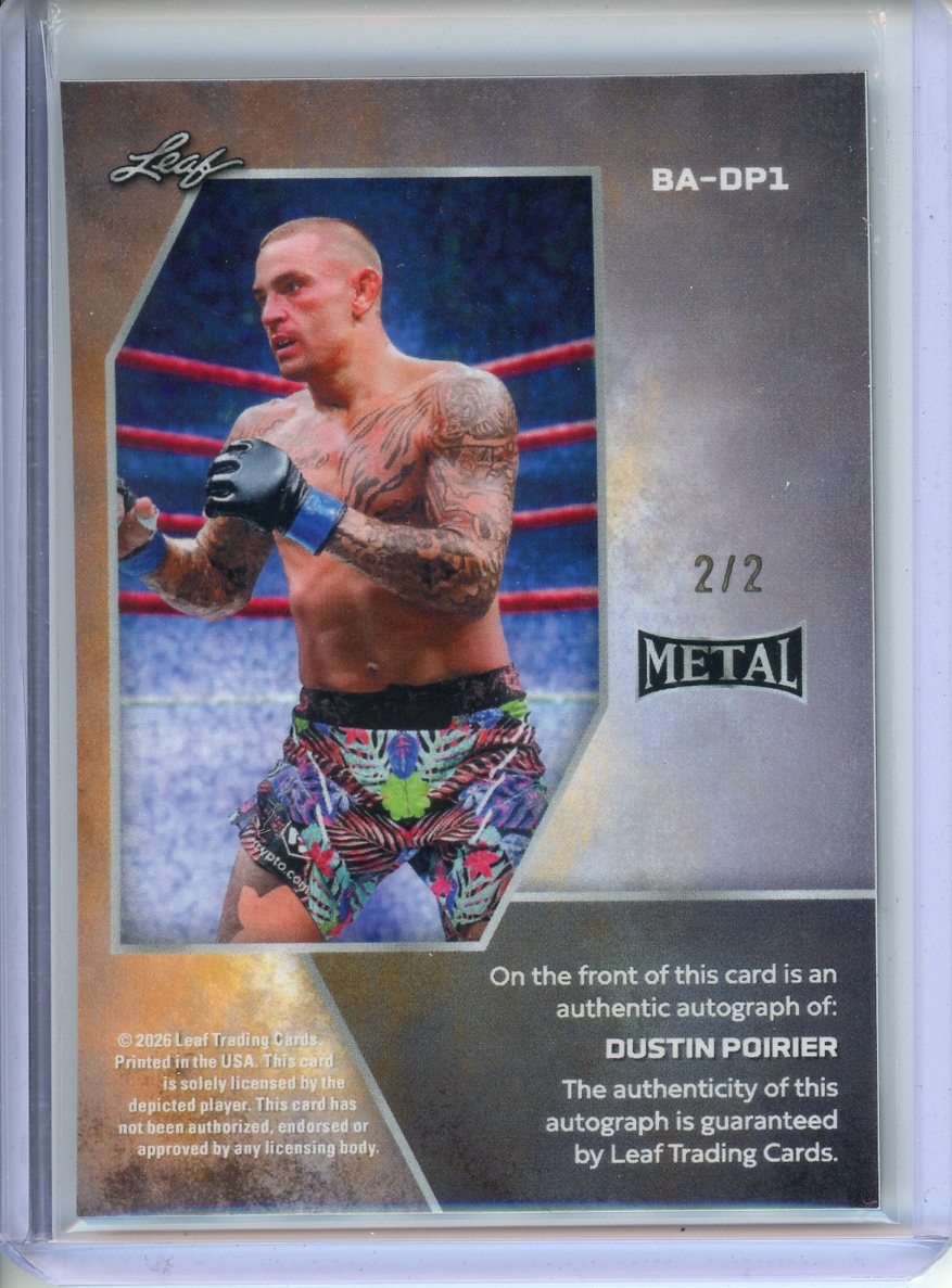 2026 Leaf Ring Kings Dustin Poirier Autograph Black 2/2 BA-DP1