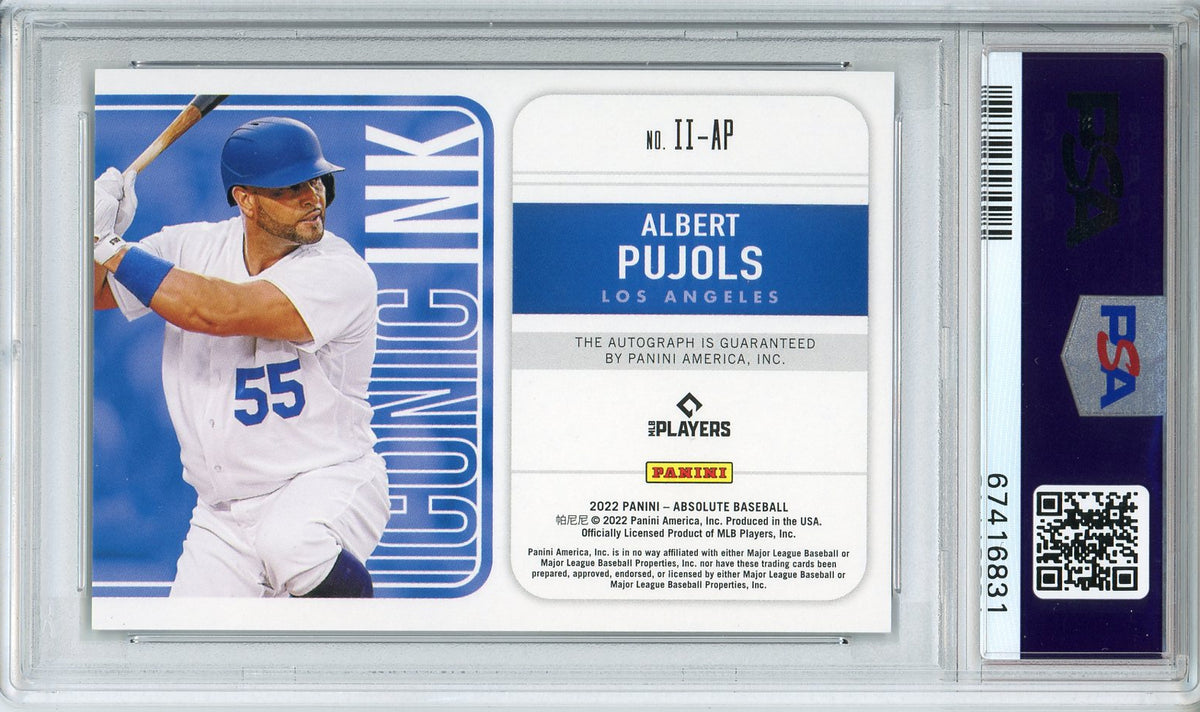 2022 Panini Absolute Albert Pujols #II-AP Iconic Ink Auto 1/1 MINT PSA 9 / Auto PSA 10