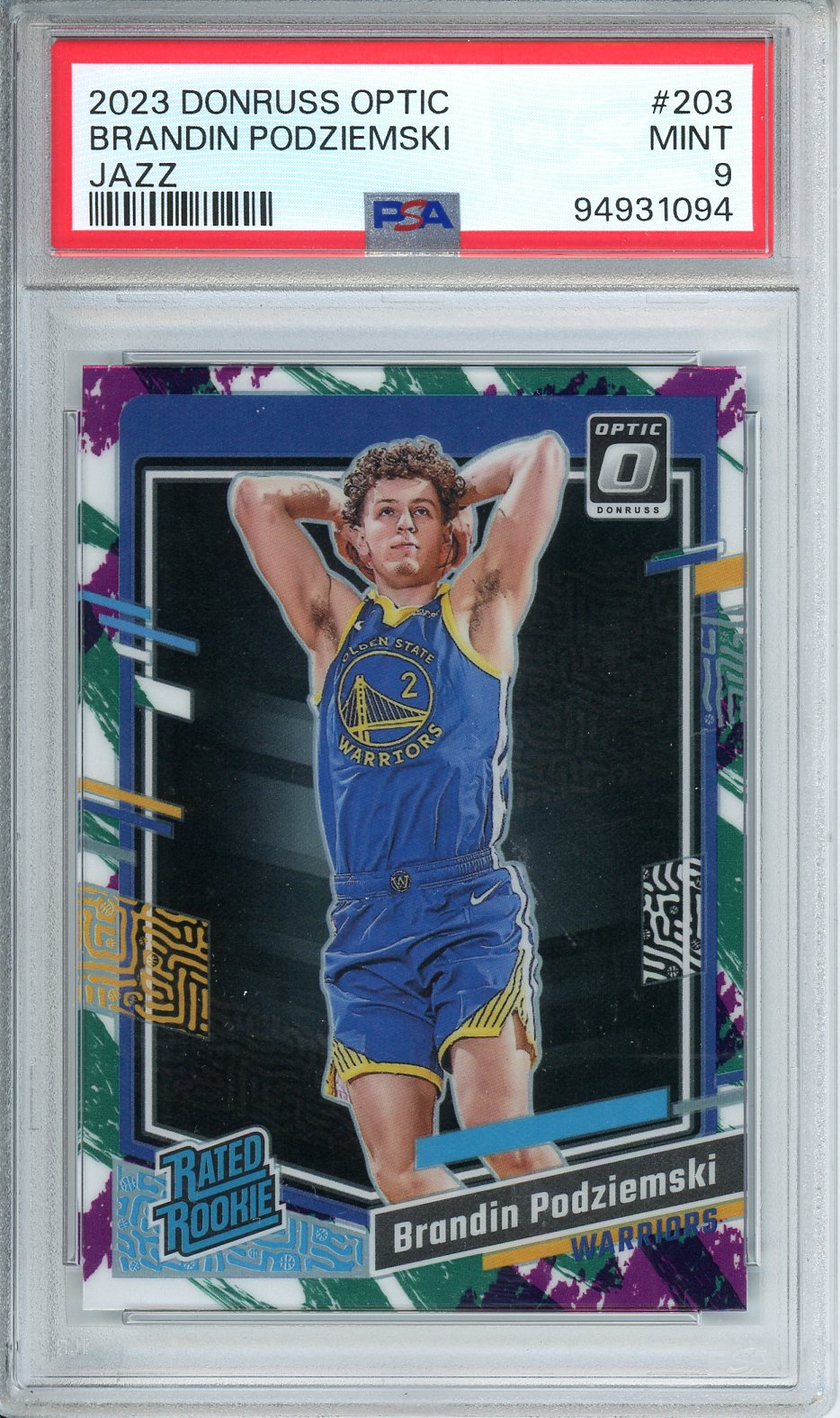 2023 Donruss Optic Brandon Podziemski Jazz #203 PSA 9 MINT