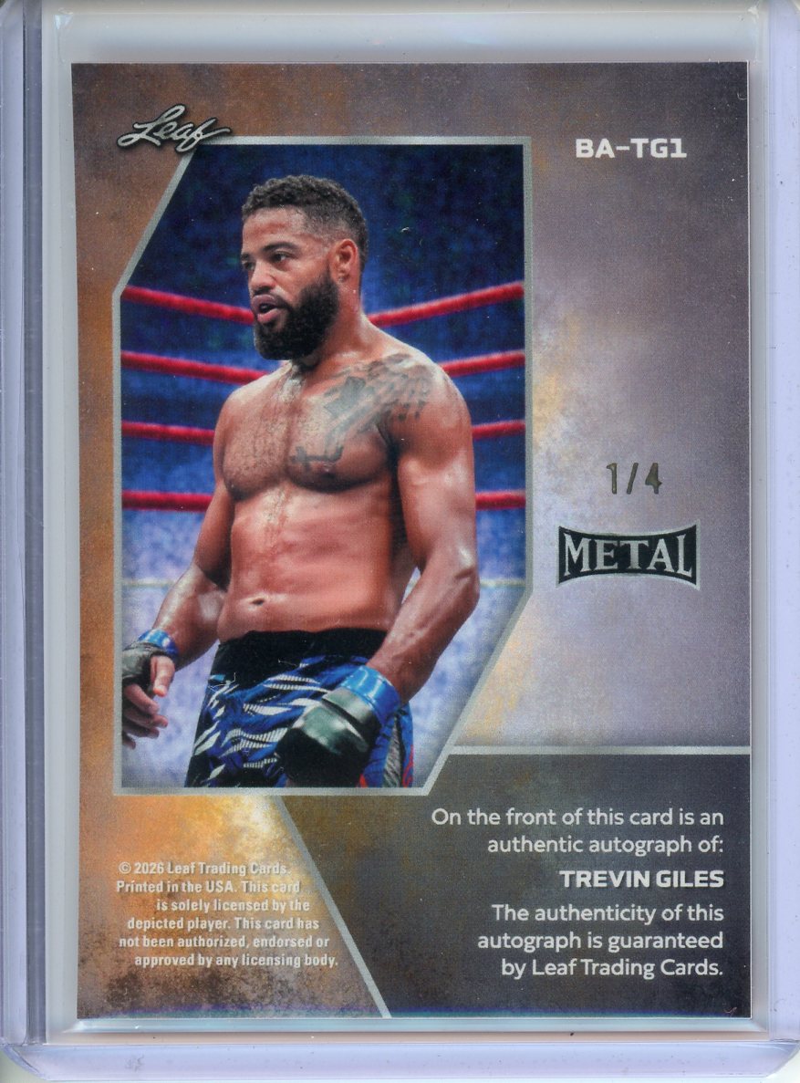 2026 Leaf Ring Kings Trevin Giles Autograph Red 1/4 BA-TG1