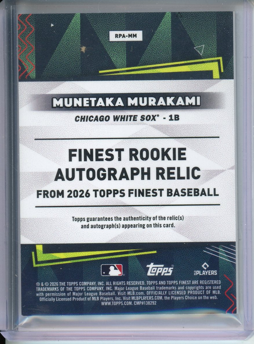 2026 Topps Finest Munetaka Murakami Rookie Auto Relic Gold /50 RPA-MM