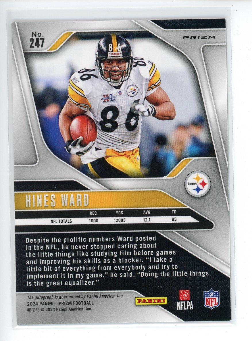 2024 Panini Prizm Football Hines Ward Silver Prizm Auto #247