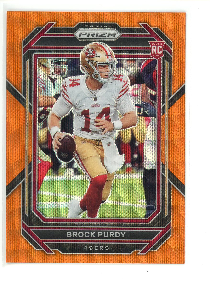 2022 Panini Prizm Football Brock Purdy Orange Wave #44/60 RC