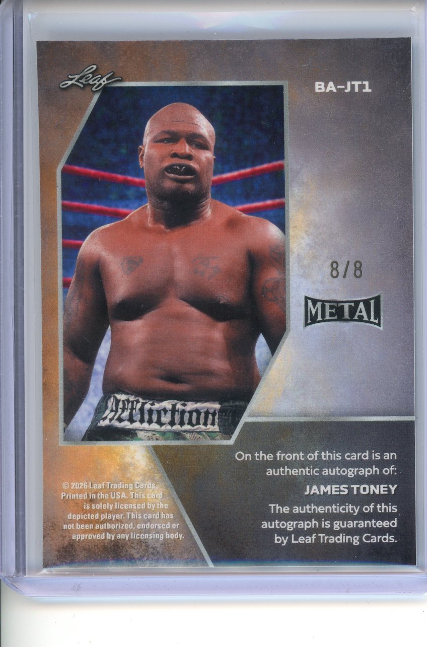 2026 Leaf Ring Kings James Toney Light Blue Auto 8/8