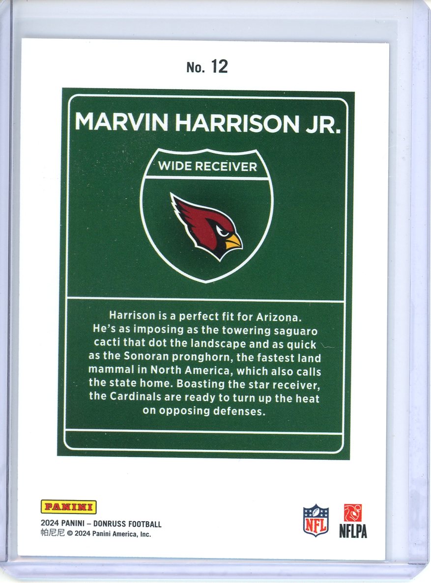 2024 Panini Donruss Football Marvin Harrison Jr Downtown RC