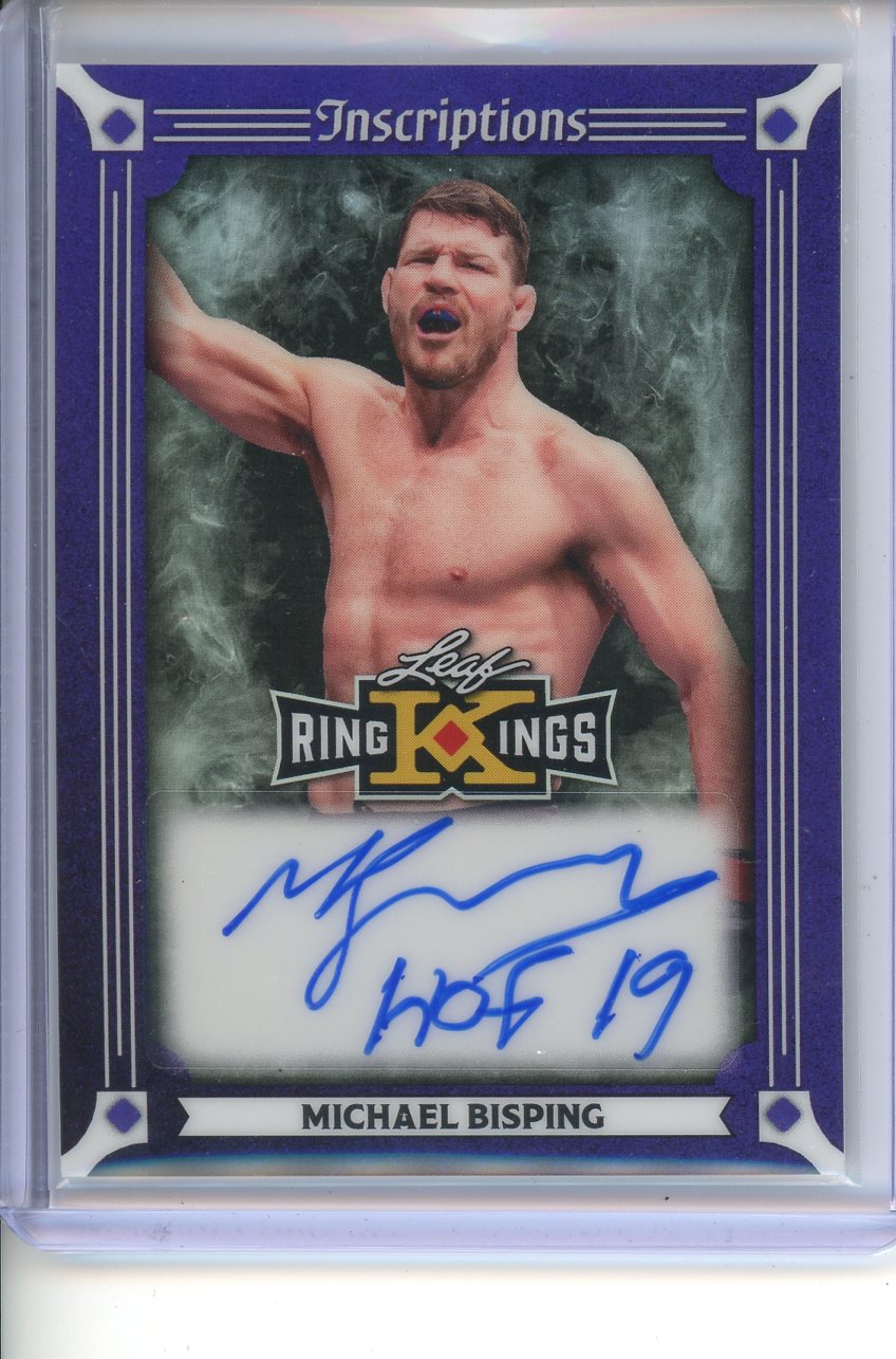 2026 Leaf Ring Kings Michael Bisping Inscriptiona Purple Auto 5/7