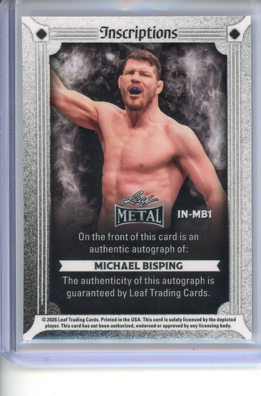2026 Leaf Ring Kings Michael Bisping Inscriptiona Purple Auto 5/7