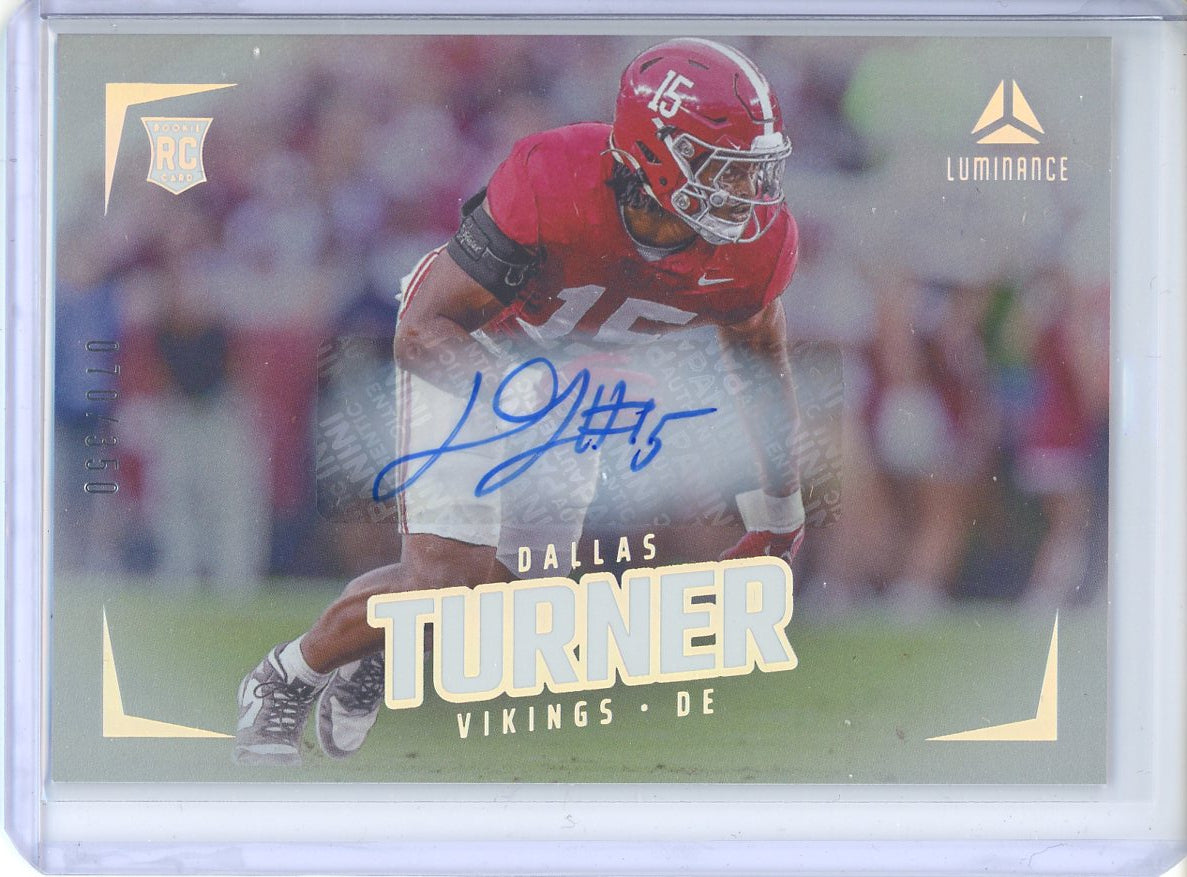 2024 Panini Luminance Football Dallas Turner Auto #070/350 RC