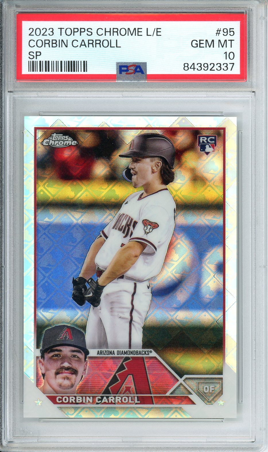 2023 Topps Chrome L/E Corbin Carroll SP #95 PSA 10