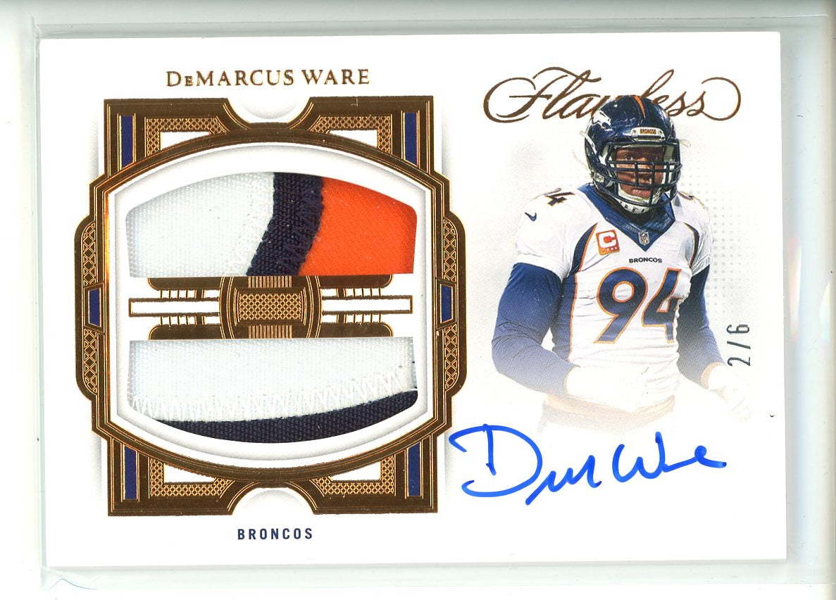 2022 Panini Flawless Football DeMarcus Ware Dual Patch Auto #2/6