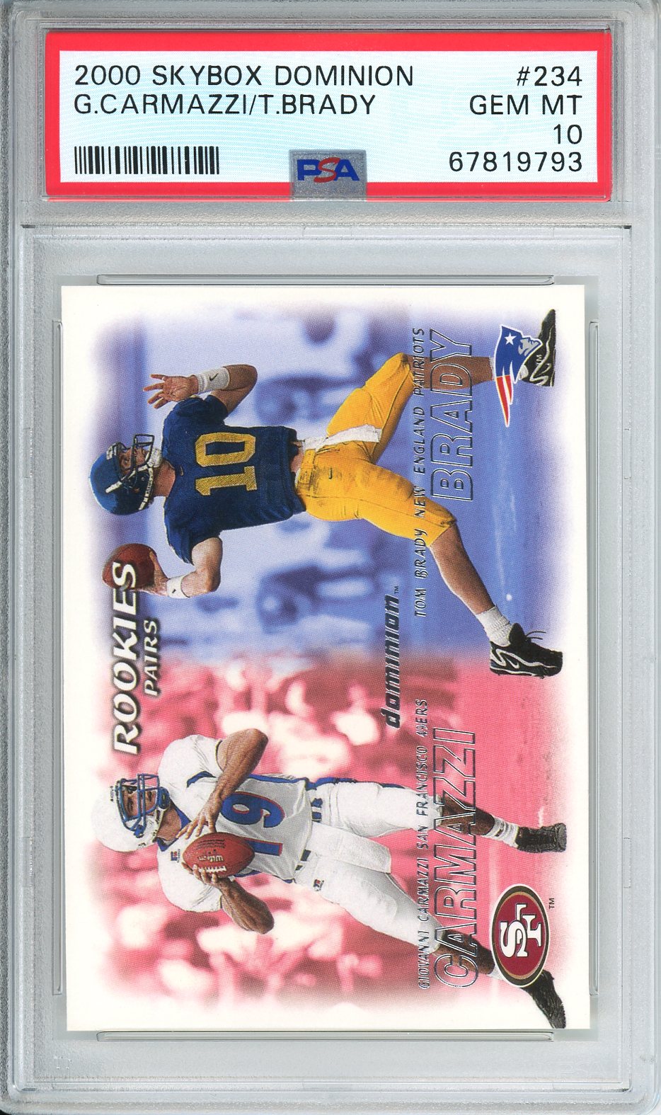 2000 Skybox Dominion G. Carmazzi / T. Brady #234 PSA 10