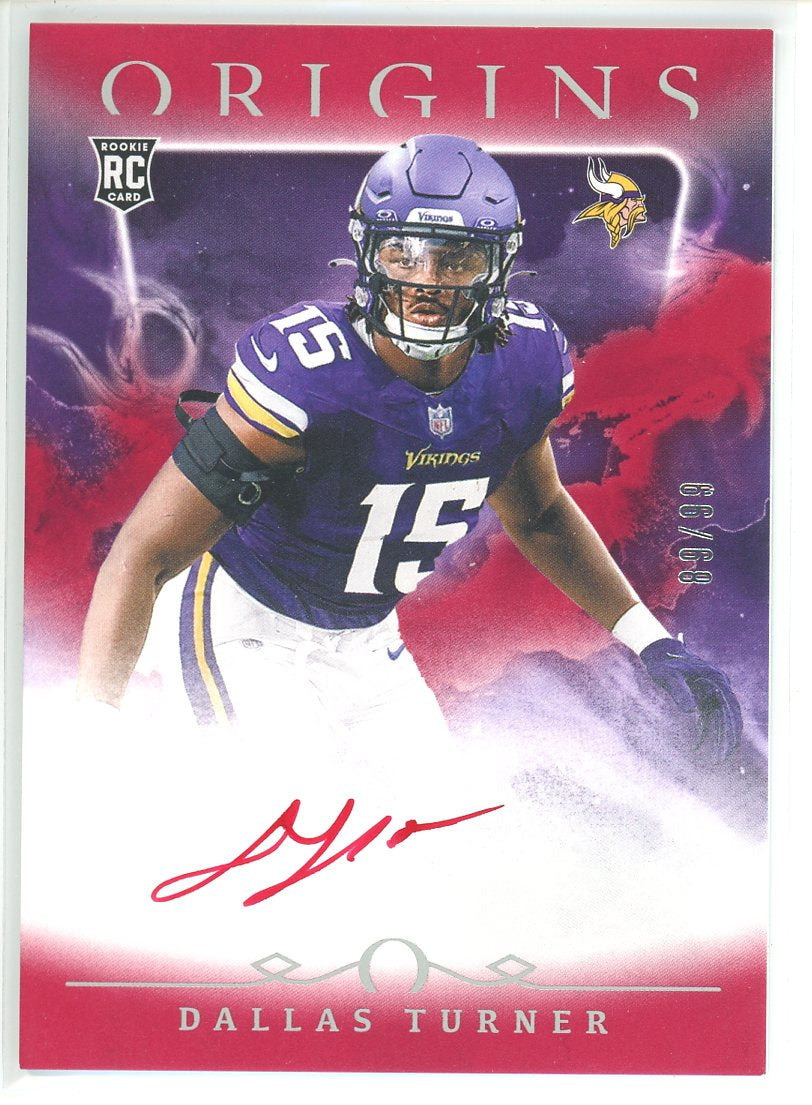 2024 Panini Origins Football Dallas Turner Red Auto #89/99 RC