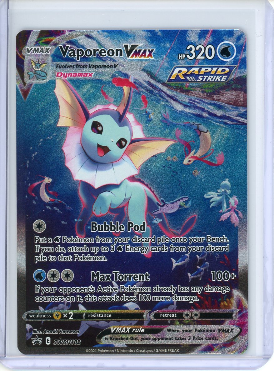 Vaporeon VMAX Pokemon Card (Black Star Promo SWSH182) Alternate Art C2