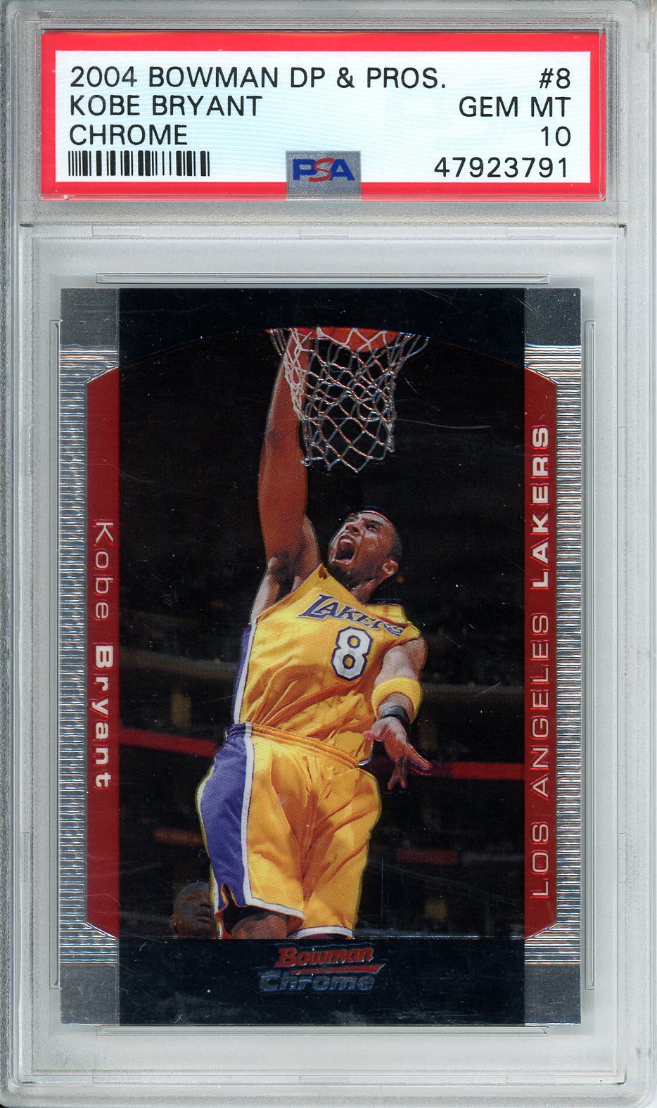 2004 Bowman DP & Pros Kobe Bryant Chrome #8 PSA 10