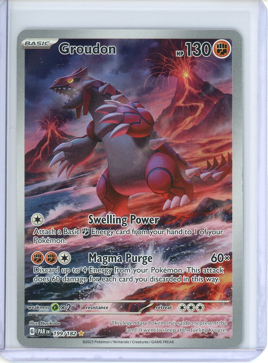 Groudon Pokemon Card (Paradox Rift 199/182) Illustration Rare