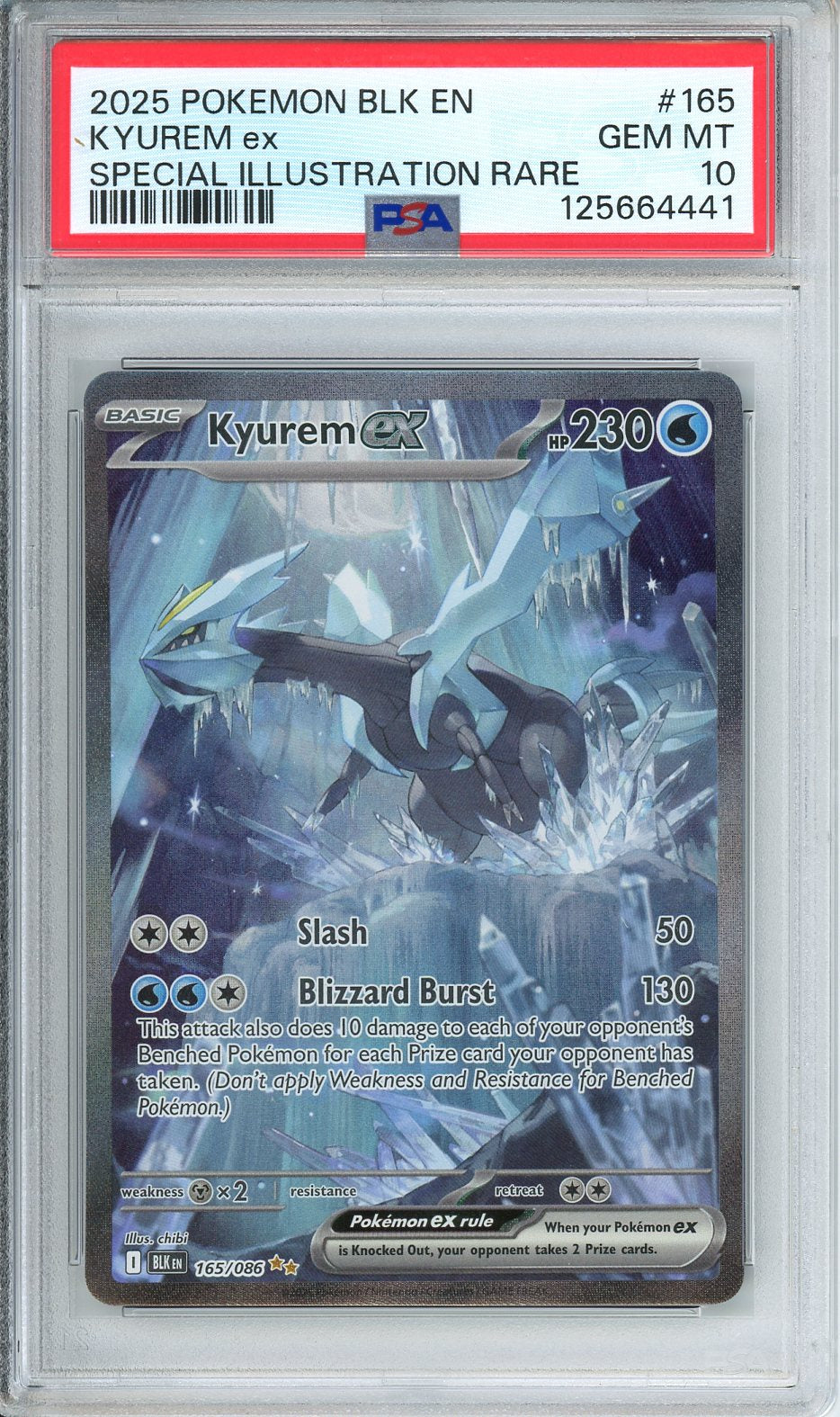 Kyurem ex Pokemon Card (Black Bolt 165/086) SIR GEM MINT PSA 10
