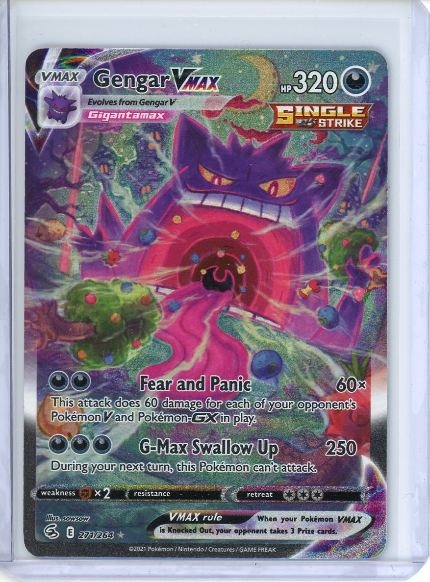 Gengar VMAX Pokemon Card (Fusion Strike 271/264) Alternate Art