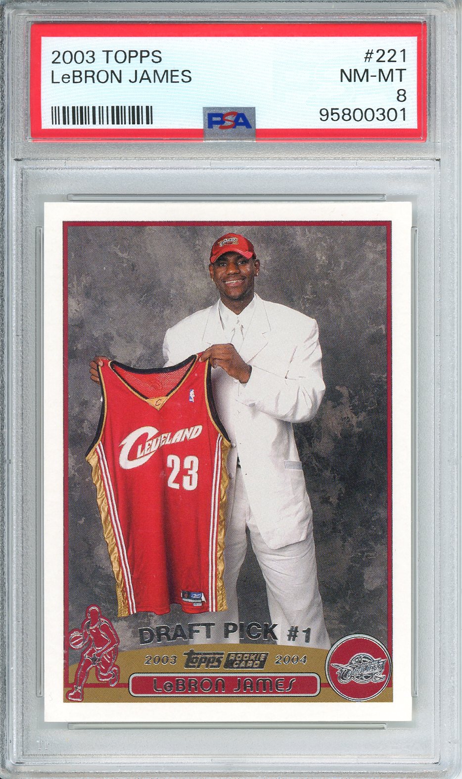 2003 Topps LeBron James Rookie Card #221 PSA 8