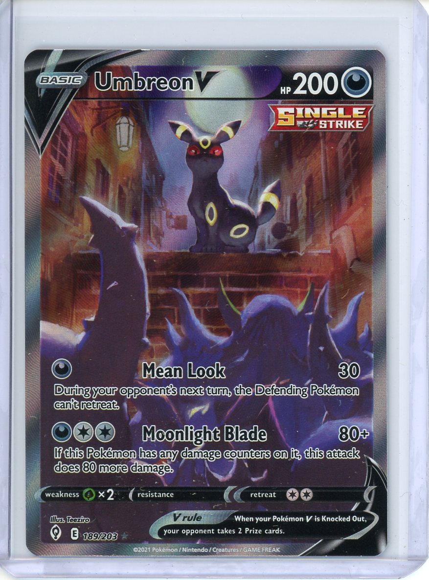 Umbreon V Pokemon Card (Evolving Skies 189/203) Alternate Art - LP